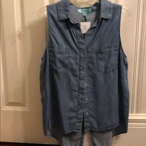 Karlie denim button up